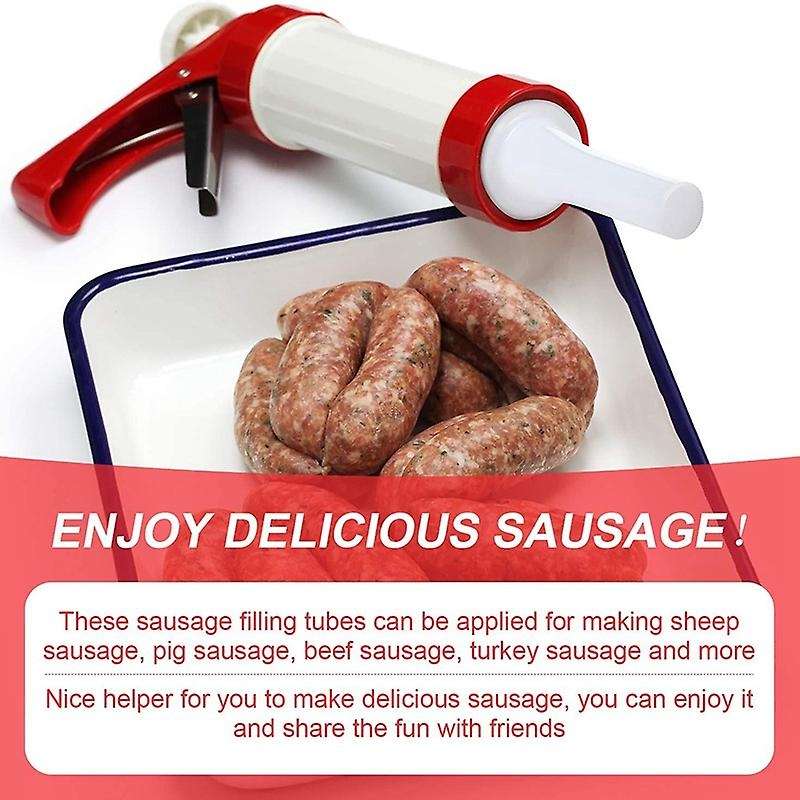 9pcs Plastic Sausage Stuffer Tubes Funnels Sausage Filling Tool for Size 5 Meat Grinder Food Grinde