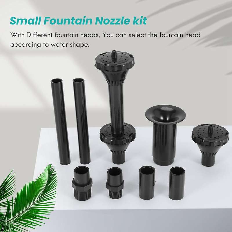 9pcs Small Nozzle Kit Water Nozzle Heads for Pond Submersible Pump Pool