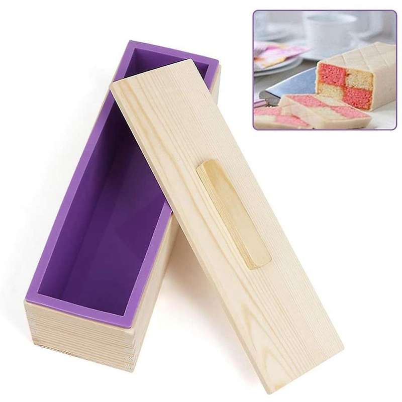 9PCS Silicone Soap Kit,Rectangular Wooden Silicone Soap Mold Cutter SlicerHandmade Soap DIY for Soa