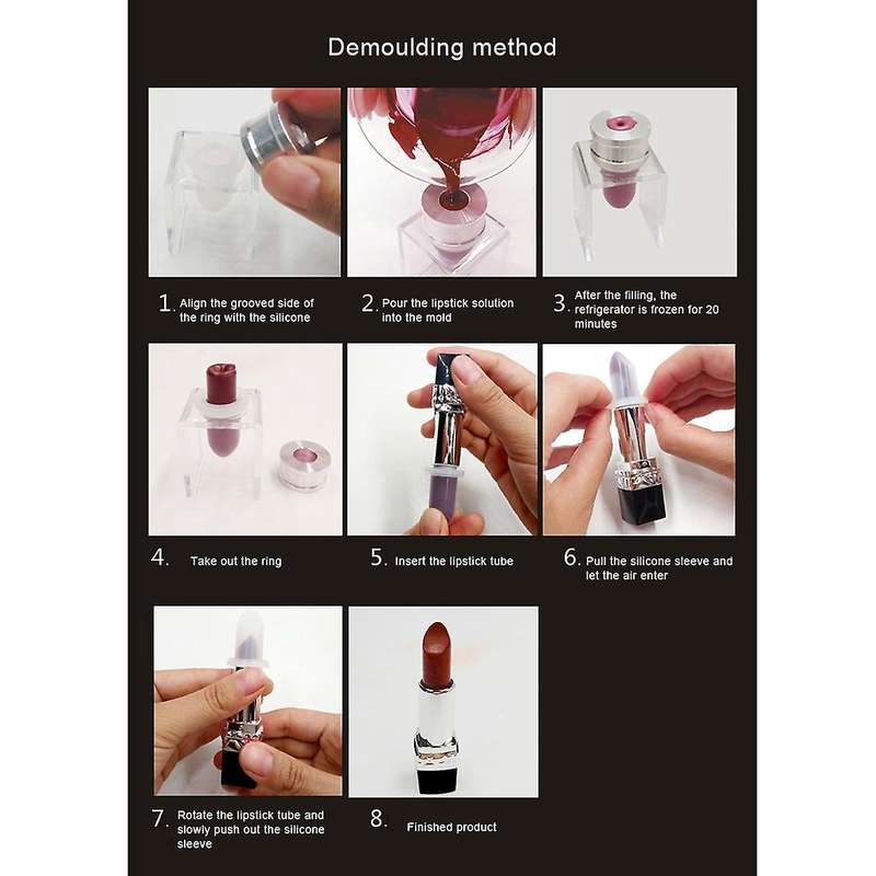 9-piece DIY 12.1mm simple lipstick filling tube silicone mold aluminum ring four-hole bracket homem