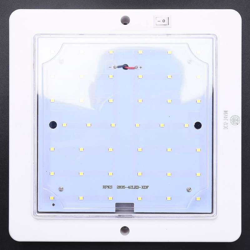 9w 12v Car Caravan Rv Led Interior Roof Ceiling Interior Lamp Dome Light Cold White