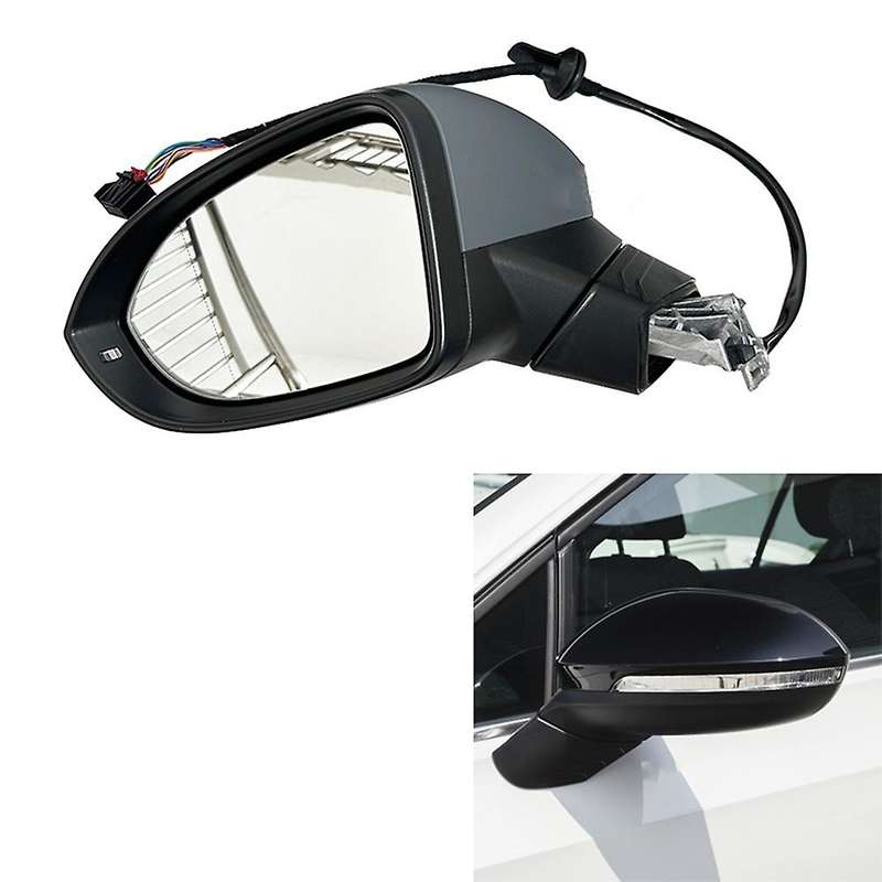 9-Wire Car Right Side Rear Mirror Electric Adjustable Heated Rear Mirror Assembly for Golf Mk8 2020