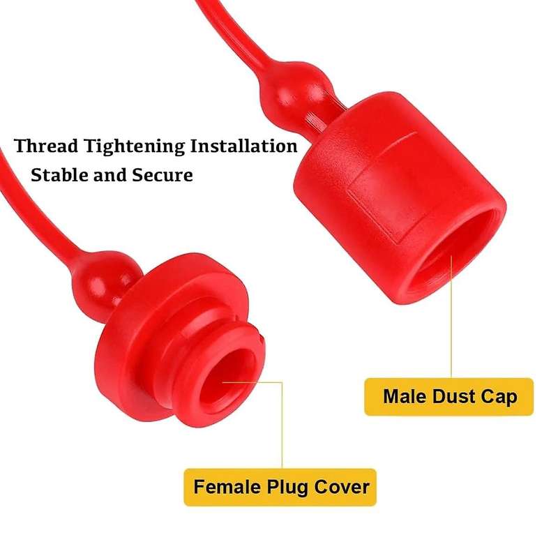 -a 3/4 Hydraulic Quick Coupler Male Dust Cap and Female Plug Cover, Fits Hydraulic Quick Disconnects