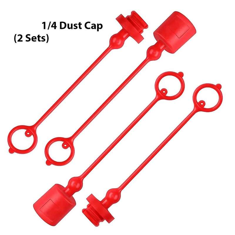 -a 1/4 Hydraulic Quick Coupler Male Dust Cap and Female Plug Cover, Fits Hydraulic Quick Disconnects