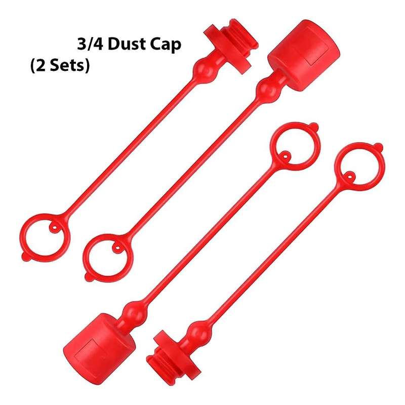 -A 3/4 Hydraulic Quick Coupler Male Dust Cap and Female Plug Cover, Fits Hydraulic Quick Disconnect