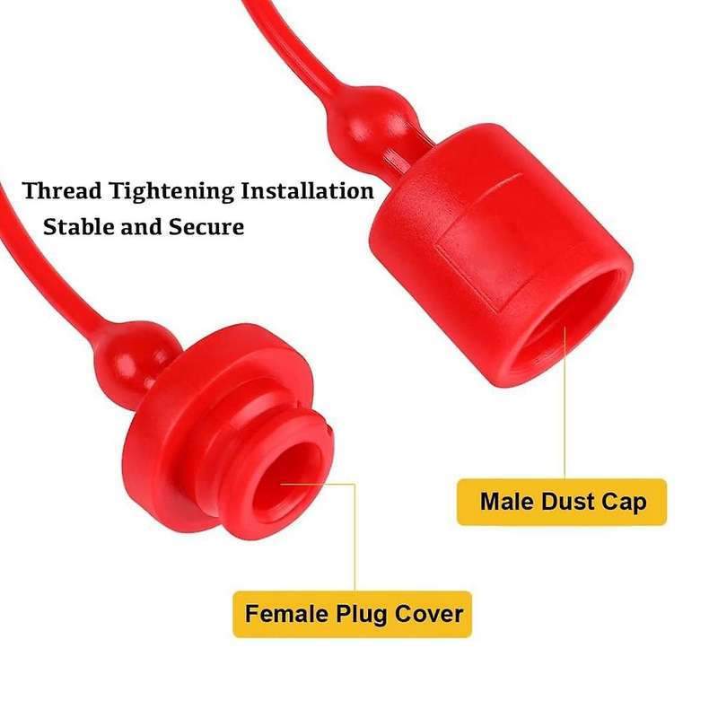 -A 1/4 Hydraulic Quick Coupler Male Dust Cap and Female Plug Cover, Fits Hydraulic Quick Disconnect