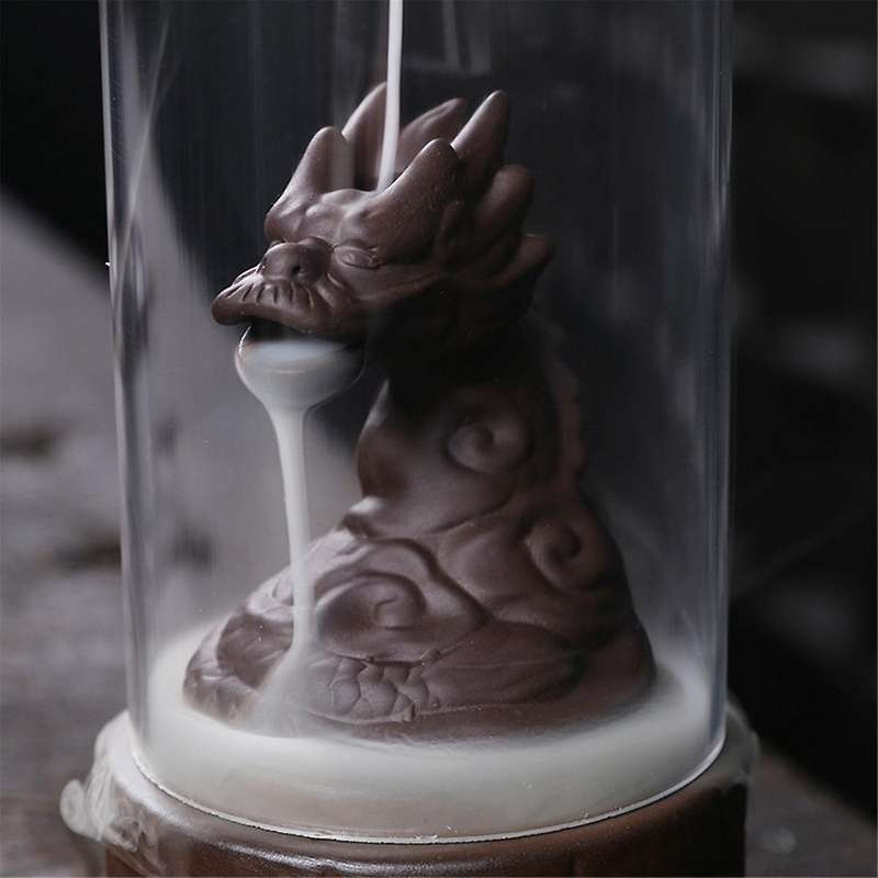 A Ceramic Incense Holder, Backflow Incense Burner Figurine Incense Cone Holders Home Decor Gift Deco