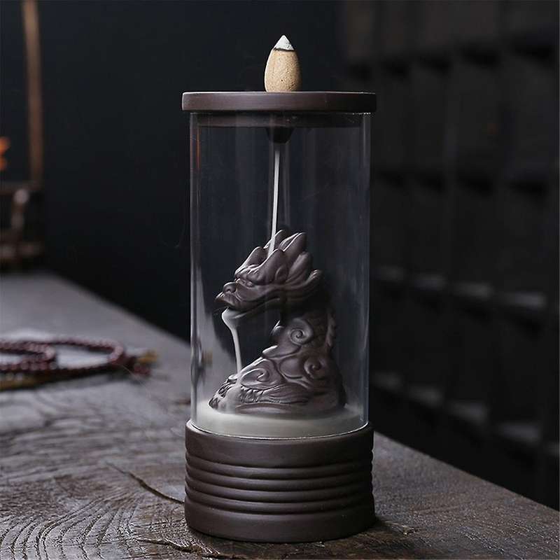 A Ceramic Incense Holder, Backflow Incense Burner Figurine Incense Cone Holders Home Decor Gift Deco