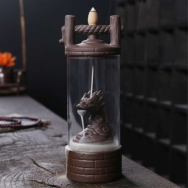 A Ceramic Incense Holder, Backflow Incense Burner Figurine Incense Cone Holders Home Decor Gift Deco