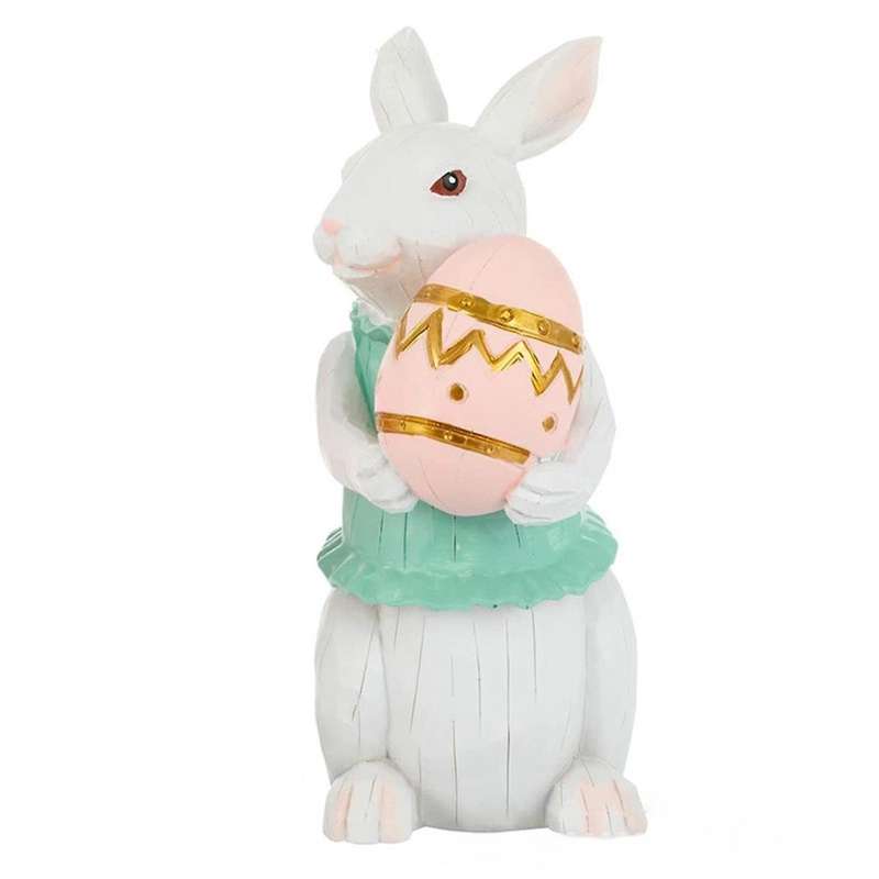 A Easter Resin Bunny Statues Decoration for Home Funny Rabbit Spring Summer Table Figurines