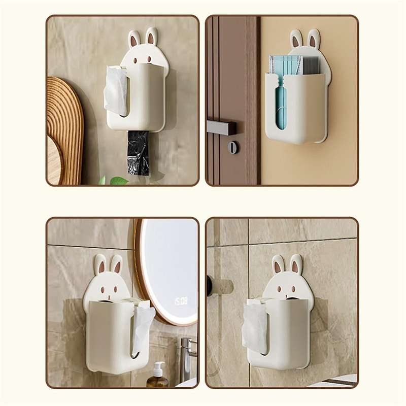 A Cartoon Tissue Box Holder Napkin Shelf Wall Mounted Mask Paper Storage Living Room Bathroom Restau