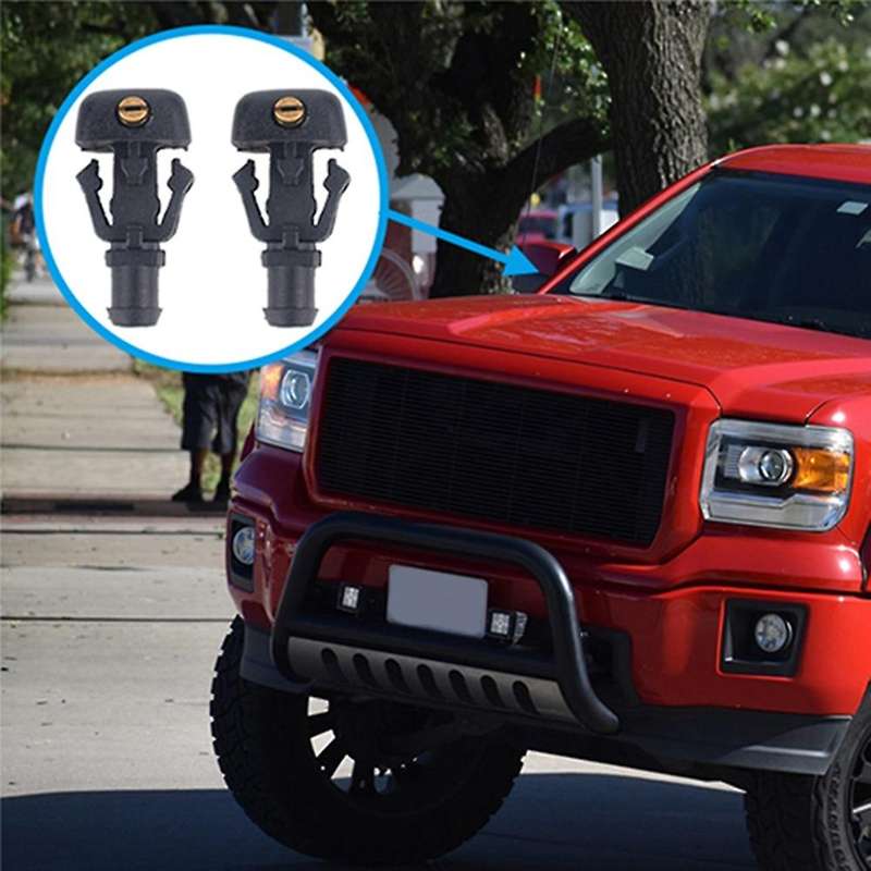 A Pair Front Windshield Washer Nozzles Spray Jet Windshield Wiper Washer Fluid Jet Nozzle for 3W7Z17