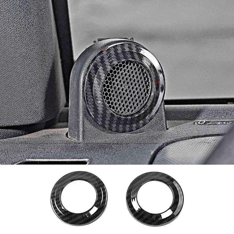 A Pillar Speaker Decoration Cover Trim Sticker for 2007-2014 Wrangler JK Interior Accessories Carbon