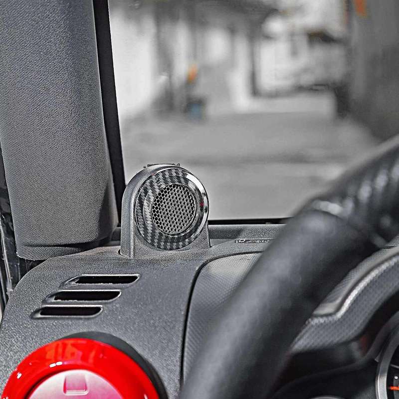 A Pillar Speaker Decoration Cover Trim Sticker for 2007-2014 Wrangler JK Interior Accessories Carbon
