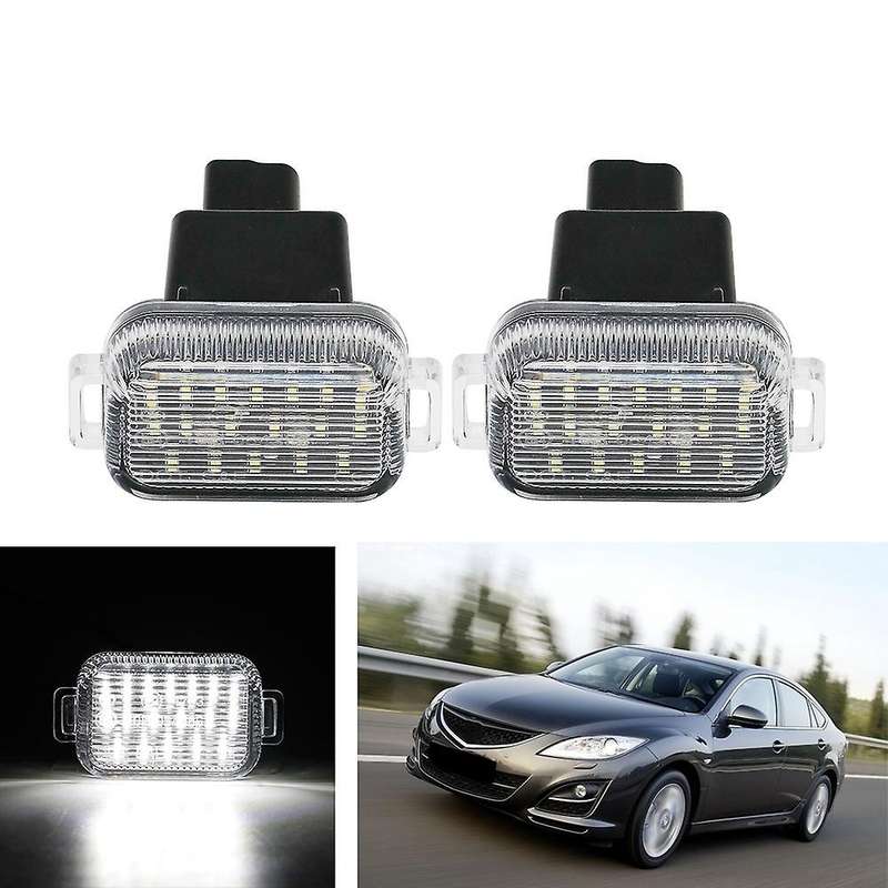 A Pair LED License Plate Lamp LED Number Plate Light Car Accessories for A/T( 6) 2014-2017
