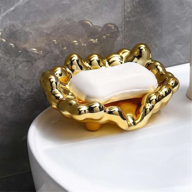 A Quick Drain Soap Dish Washbasin Countertop Storage Tray Bathroom Accessories Soap Dish Holder