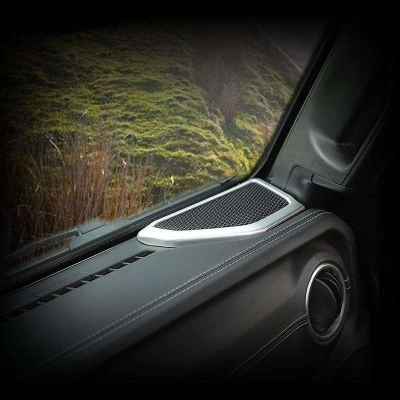 A Pillar Speaker Decoration Cover Trim Interior Accessories for JL JT 2018-2021 (Silver)