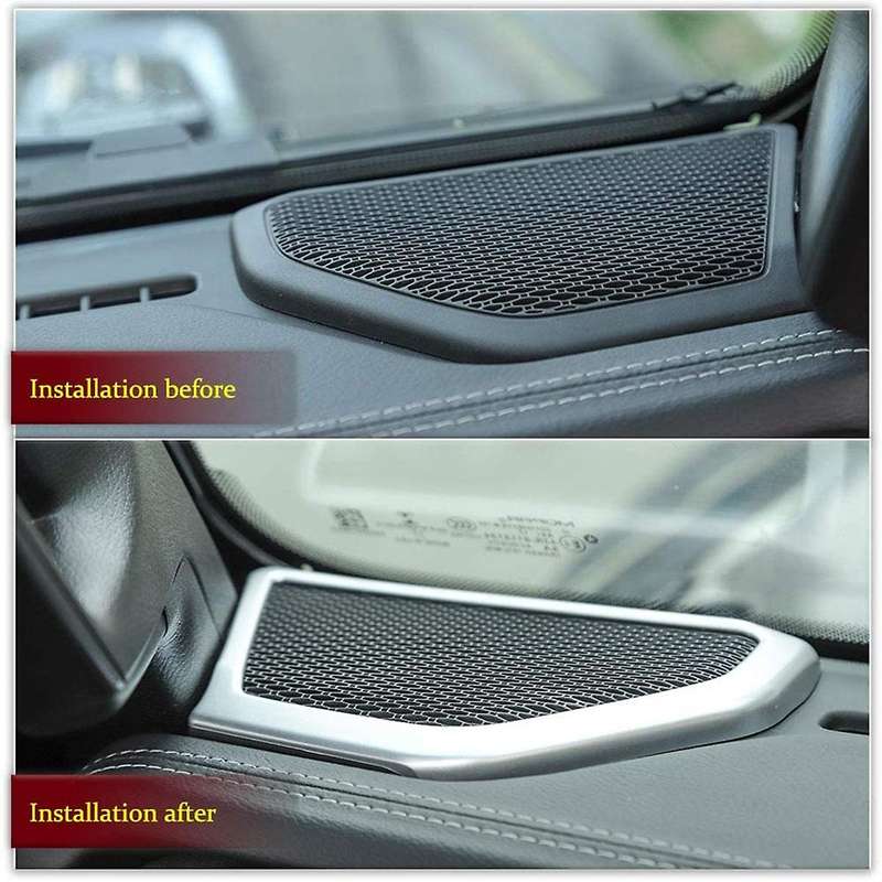 A Pillar Speaker Decoration Cover Trim Interior Accessories for JL JT 2018-2021 (Silver)