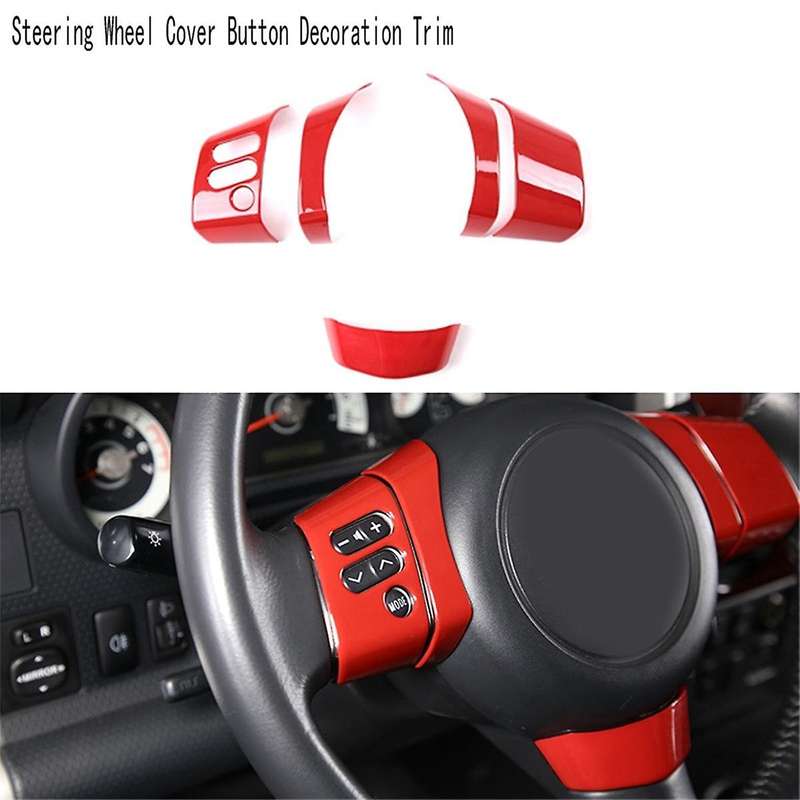 A- Steering Wheel Cover Button Decoration Stickers Trim for 2007-2021
