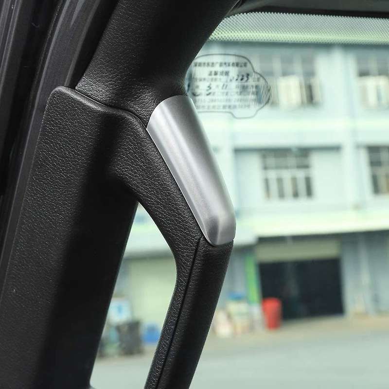 A&B Pillar Grab Handles Decoration ABS Trim Cover for 2018-2020 JL 4 Door Silver Color 8 PCS