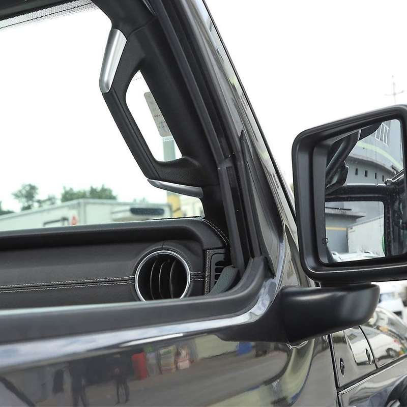 A&B Pillar Grab Handles Decoration ABS Trim Cover for 2018-2020 JL 4 Door Silver Color 8 PCS