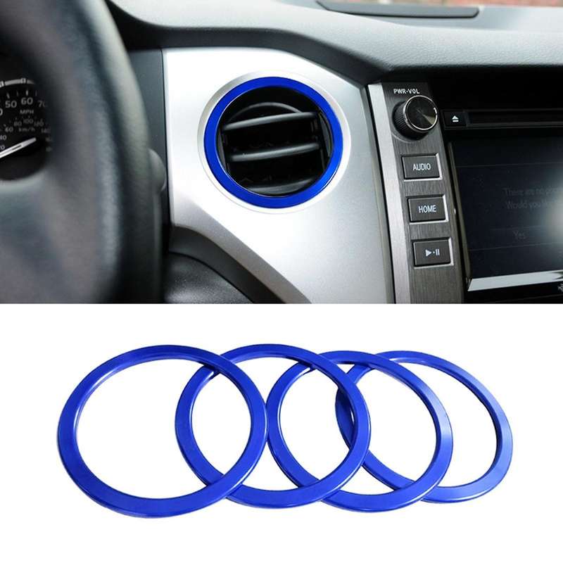 A/C Vent Ring Decoration Covers Fit for 2014-2021 A/C Outlet Vent Accessories Red