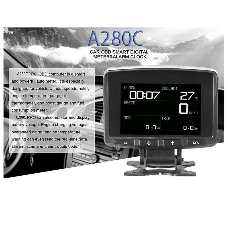 A208C Head-Up Display Smart Car OBD Hud Display Meter Speedometer Fuel Consumption Gauge Fault Code
