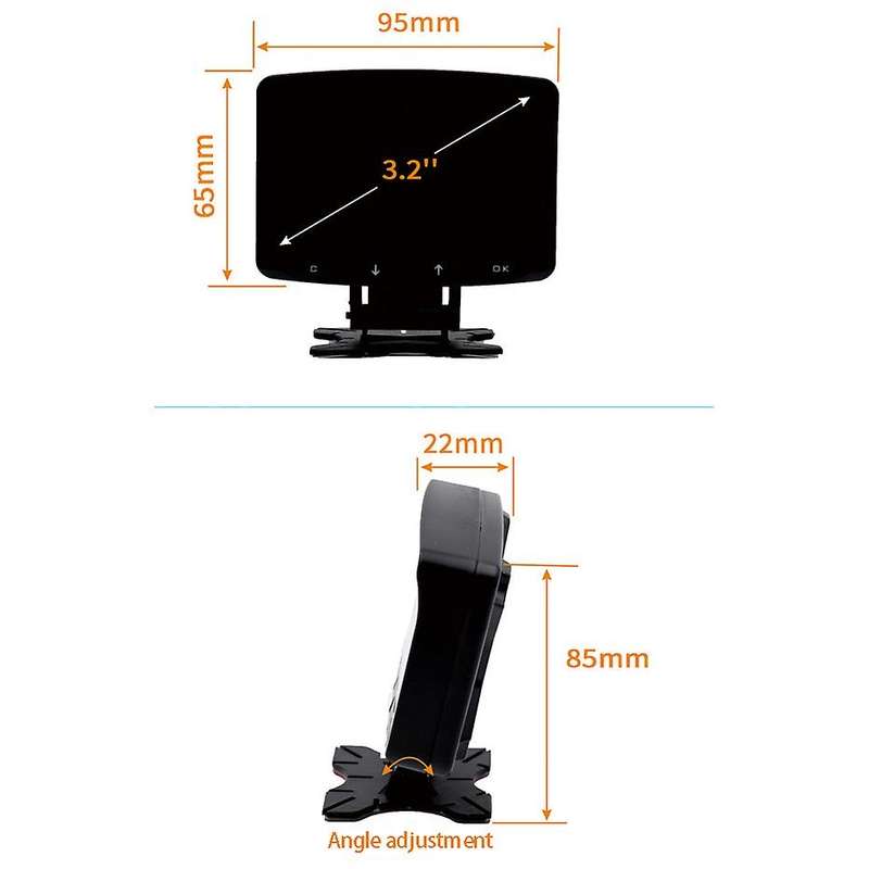 A208C Head-Up Display Smart Car OBD Hud Display Meter Speedometer Fuel Consumption Gauge Fault Code