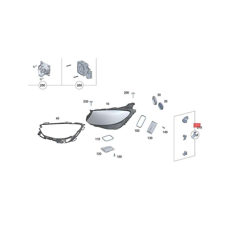 A2138202300 Left Headlight Bracket Repair Kits for E W213 W238 2016-2020 Headlight Fixed Holder Scre