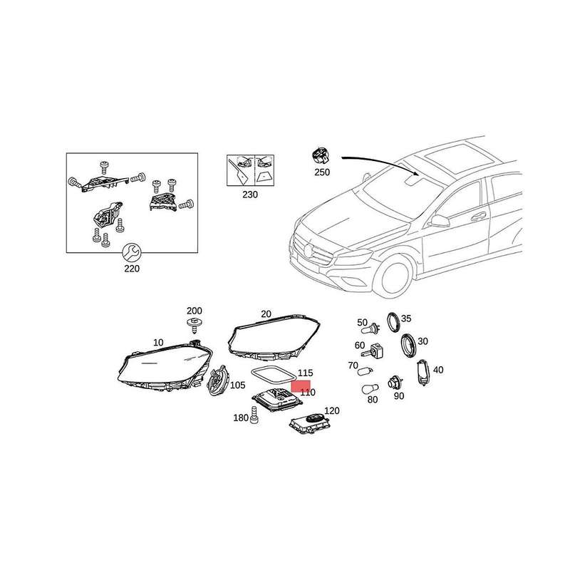 A2189009303 HID LED Headlight Control Unit for GLA-Class W156 2013-2017 DRL Ballast Module A1668203