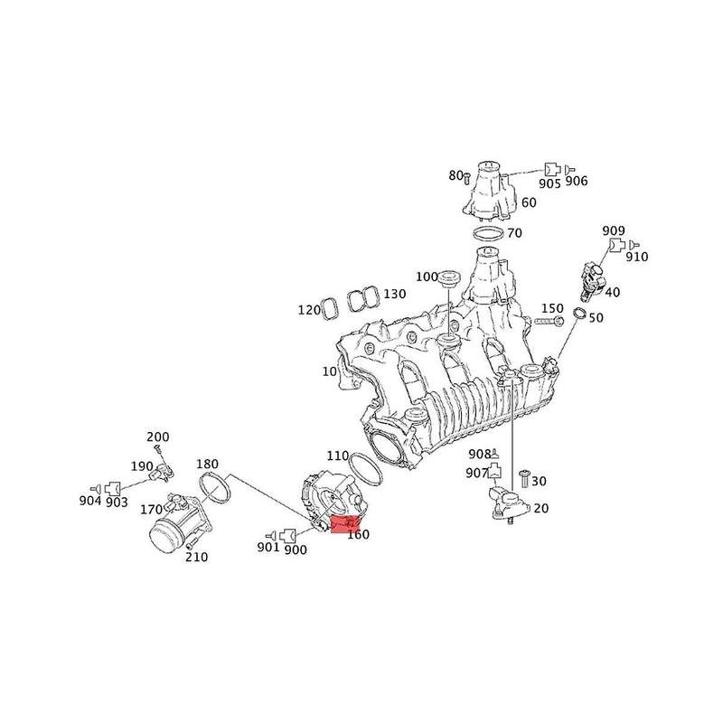 A2661410525 Car Throttle Body Regulation Control Valve for C250 1.8l 2012-2015