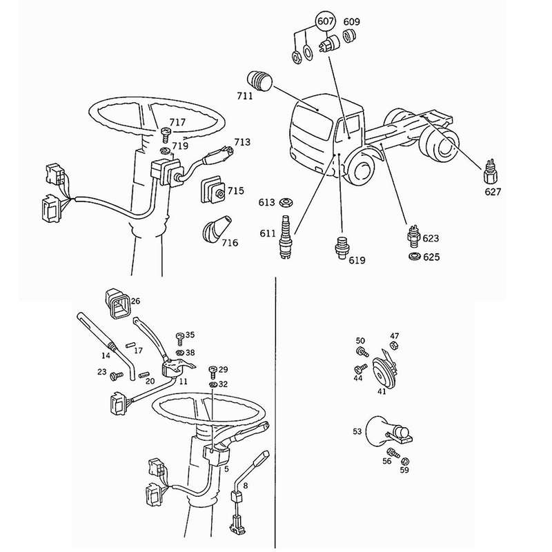 A6205400145 Drive Steering Column Turn Signal Switch for Truck Sk 3233 3535 Fog Lamp Control Switch