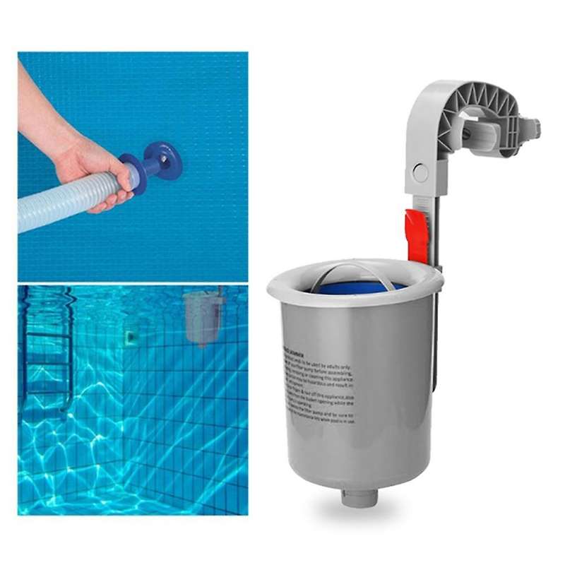 Above Ground Pool Surface Skimmer, Wall Mount - Cleans Automatically, Attach to Inflatable Collars