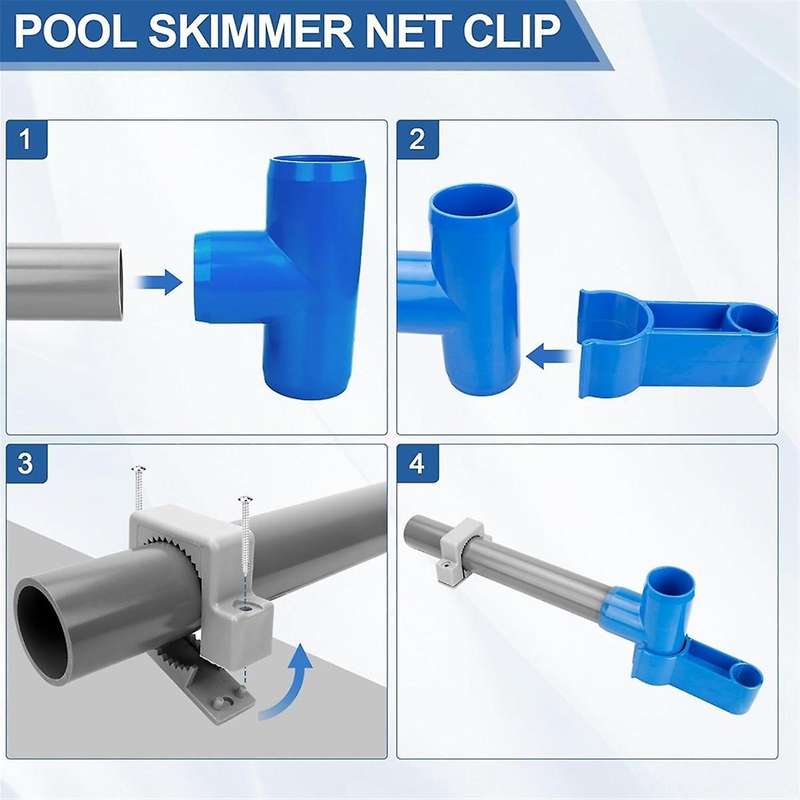 Above Ground Pool Skimmer Catcher Bracket Kit for Pool Rakes Skimmers & Nets Clip Attachment