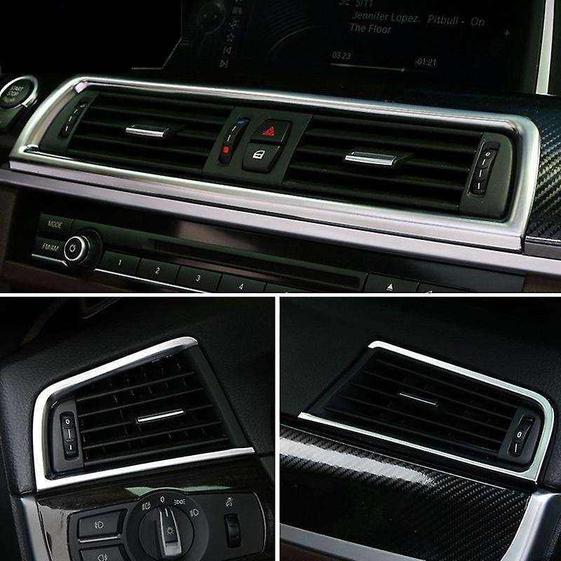 ABS 2Pcs Chrome Console Air Conditioning Vent Cover Trim for 5 Series F10 F18 2011-2014