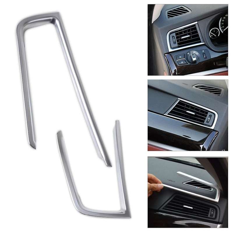 ABS 2Pcs Chrome Console Air Conditioning Vent Cover Trim for 5 Series F10 F18 2011-2014