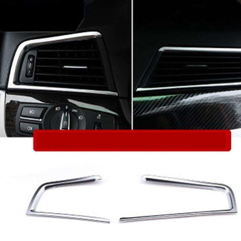 ABS 2Pcs Chrome Console Air Conditioning Vent Cover Trim for 5 Series F10 F18 2011-2014