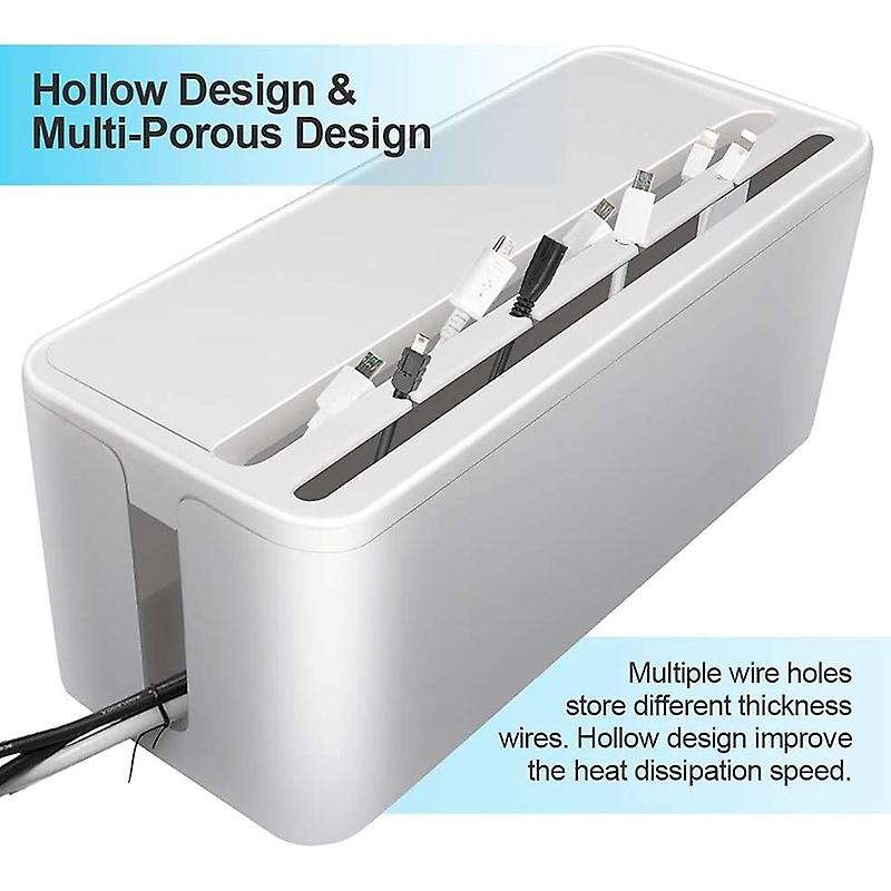 ABS Cable Organizer Cord Box, Route Cables, Under Desk Power Strip