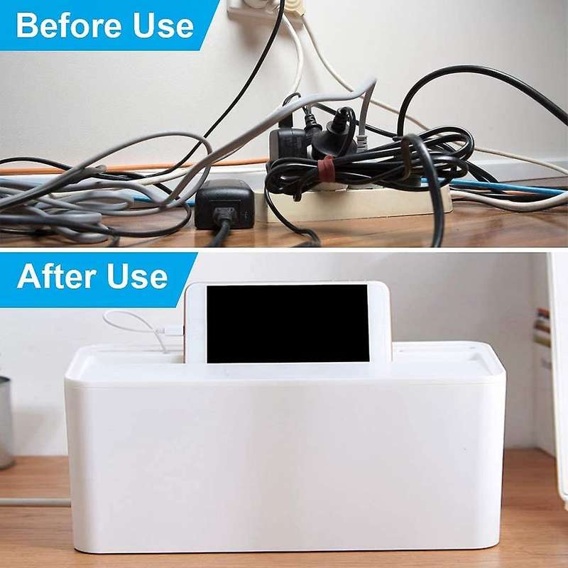 ABS Cable Organizer Cord Box, Route Cables, Under Desk Power Strip