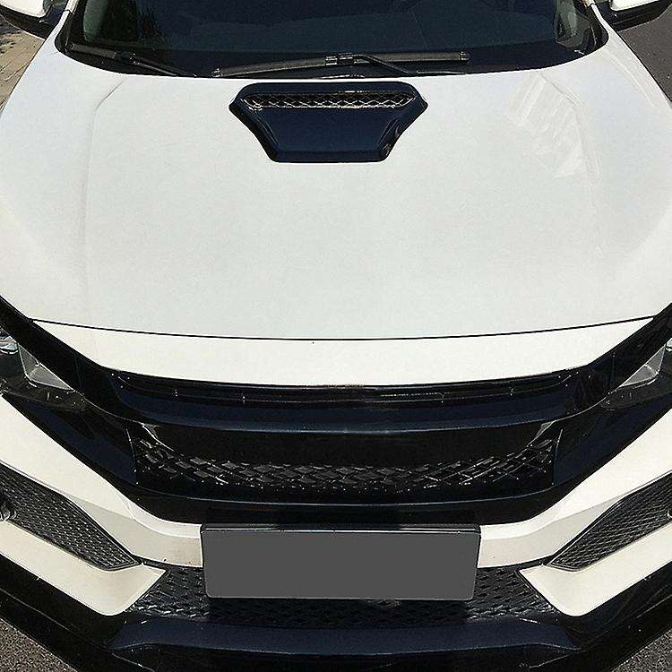 ABS Bright Black Engine Hood Air Outlet Vent Frame Cover Trim for Hatchback/Sedan 2016-2020