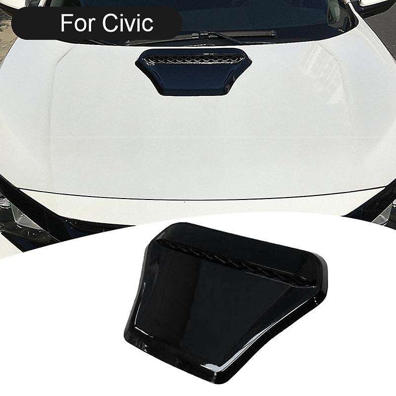 ABS Bright Black Engine Hood Air Outlet Vent Frame Cover Trim for Hatchback/Sedan 2016-2020