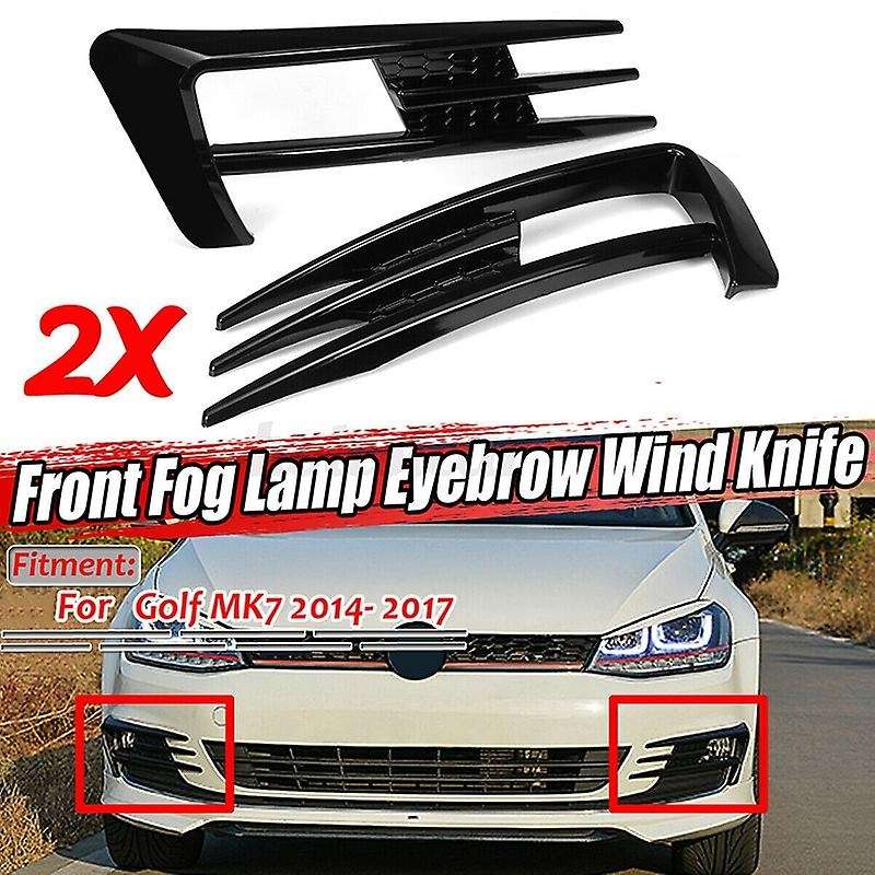 ABS Car Front Fog Lamp Eyebrow Wind Knife Cover Trim for Golf MK7 2014-2017 Fog Light Eyebrow Eye Li