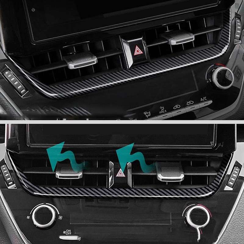 ABS Carbon Fiber Center Console Dashboard Navigation Air Vent Frame Cover Trim for Corolla Cross 20