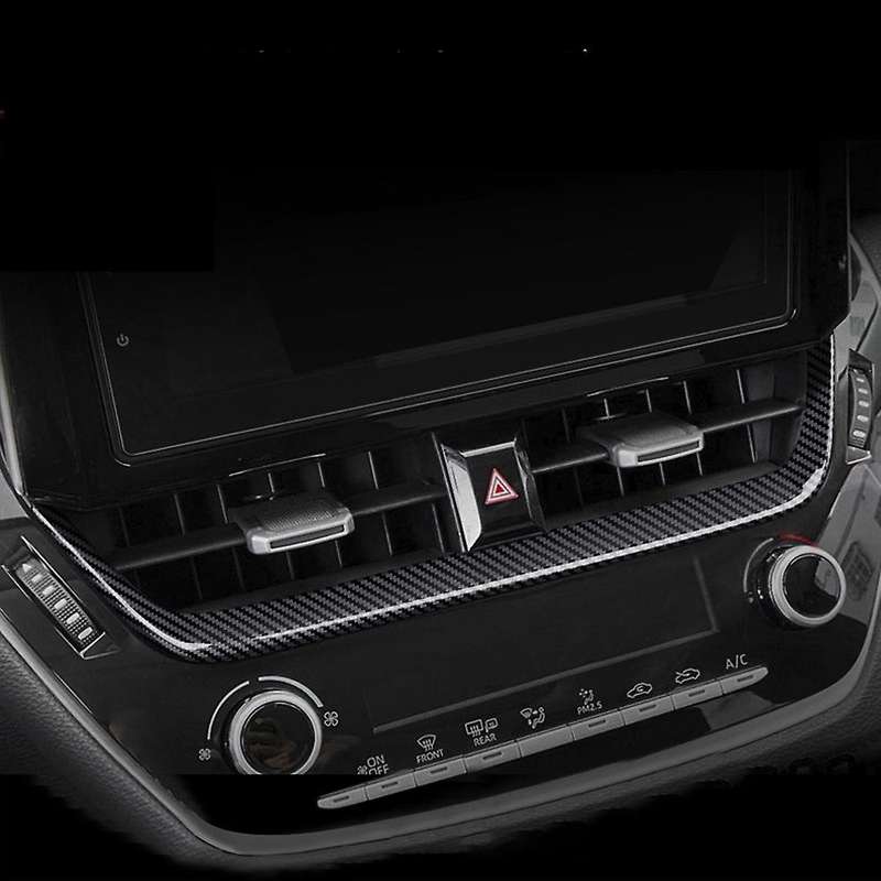 ABS Carbon Fiber Center Console Dashboard Navigation Air Vent Frame Cover Trim for Corolla Cross 20