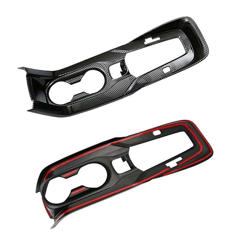 ABS Carbon Fiber Central Console Gear Shift Box Water Cup Panel Cover Trim for 2019-2020