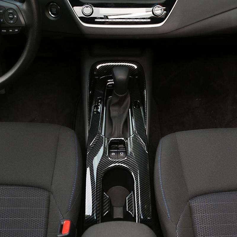 ABS Carbon Fiber Central Console Gear Shift Box Water Cup Panel Cover Trim for 2019-2020