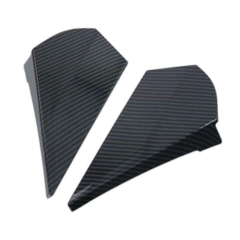 ABS Carbon Fiber Door Rear View Window Spoiler Triple-cornered Bezel Cover Trim for C- 2016-2020