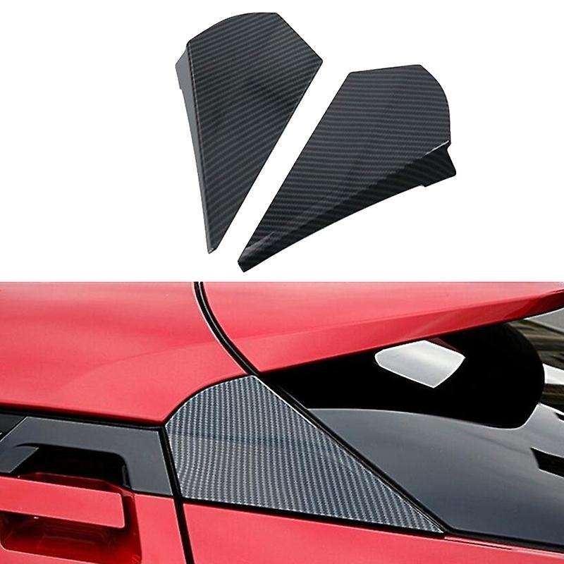 ABS Carbon Fiber Door Rear View Window Spoiler Triple-cornered Bezel Cover Trim for C- 2016-2020