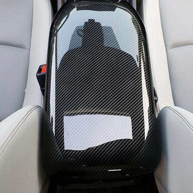 ABS Carbon Fiber Color Car Armrest Box Cover Center Console Saver Cover for 2019 2020