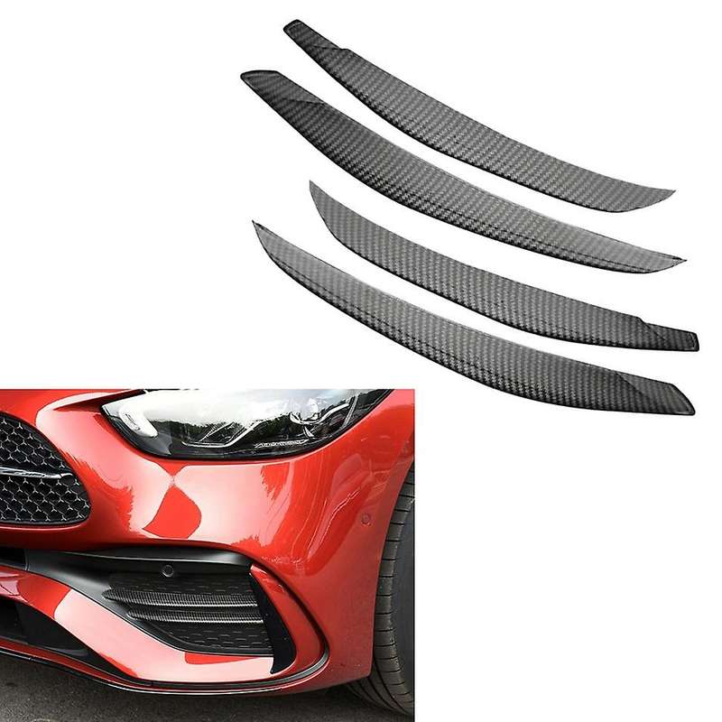 ABS Carbon Fiber Front Bumper Lower Grille Frame Fog Light Cover Trim for C Class W206 2021 2022